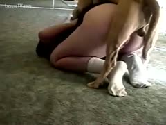 Come on, dog, and start using my cunt's tongue.